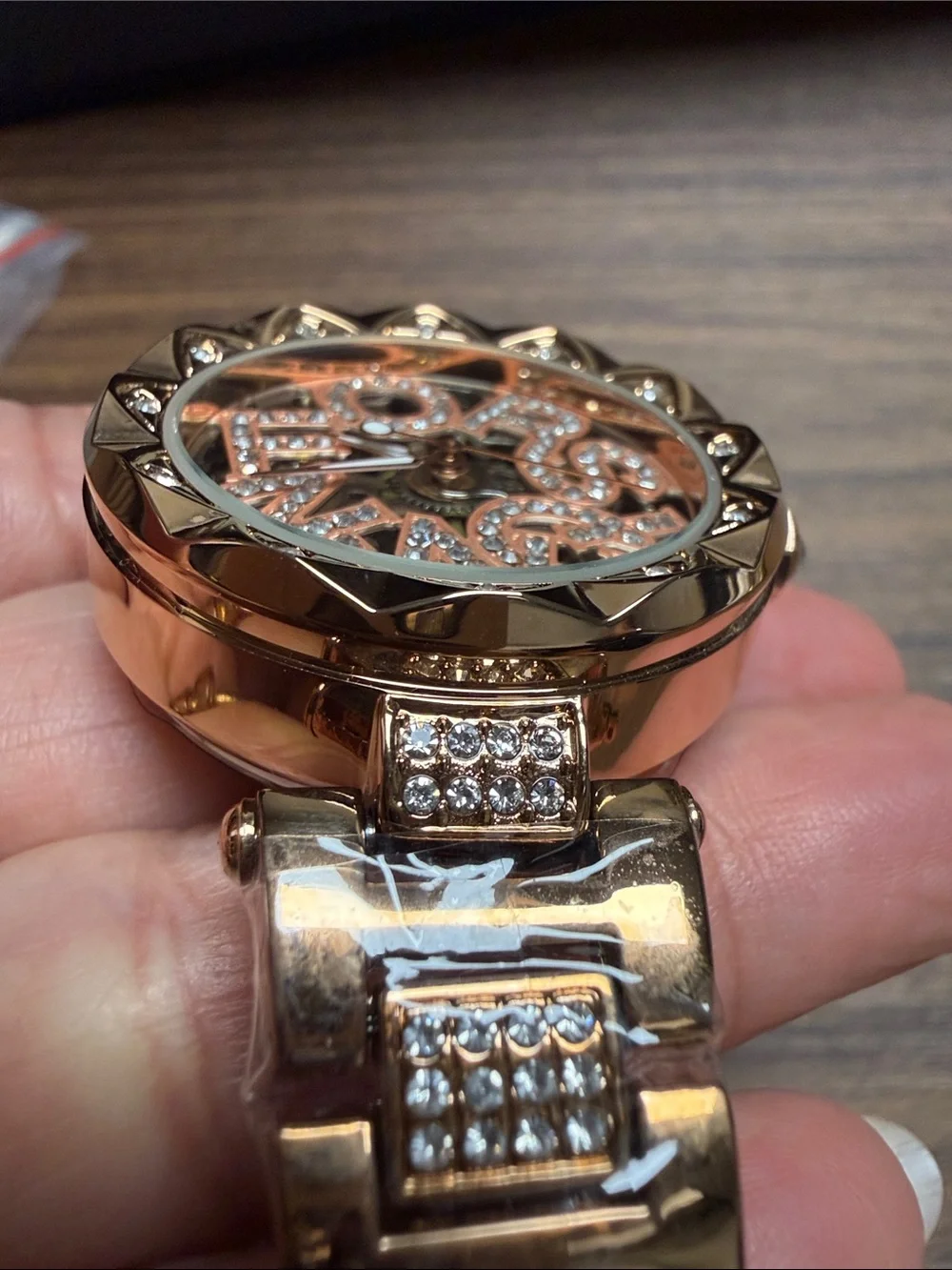 Rose Gold Women's Crystal Accent Watch Bracelet